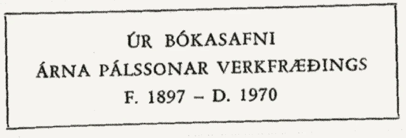 Bókmerki: Árni Pálsson, verkfræðingur
