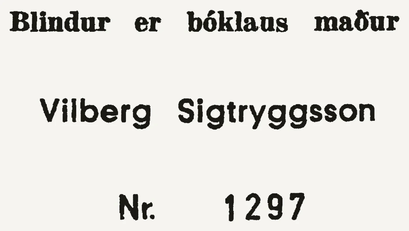 Bókmerki: Vilberg Sigtryggsson, bókbindari