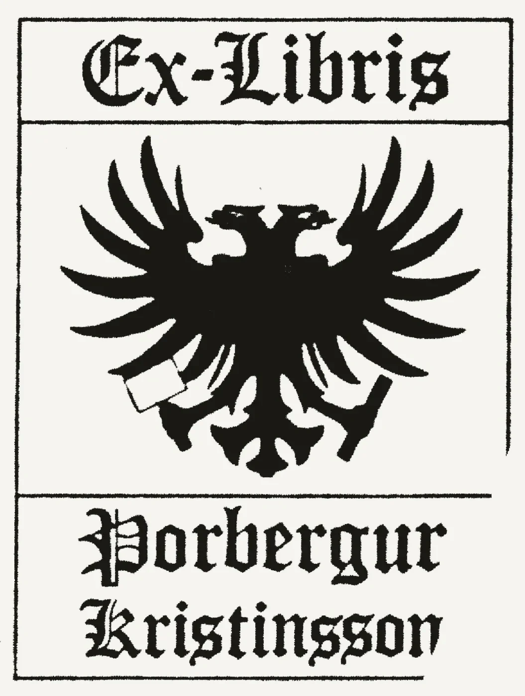 Bókmerki: Þorbergur Kristinsson, prentari